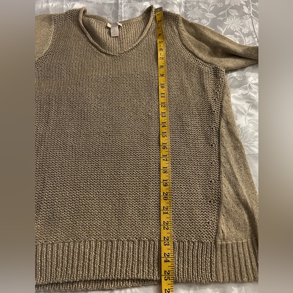 Chico’s Gold Metallic Knit Sweater - Size 2 - Picture 7 of 7